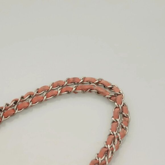 CHANEL Choco Bar Chain Shoulder Bag Suede Pink CC Auth 130967 - Picture 7 of 16